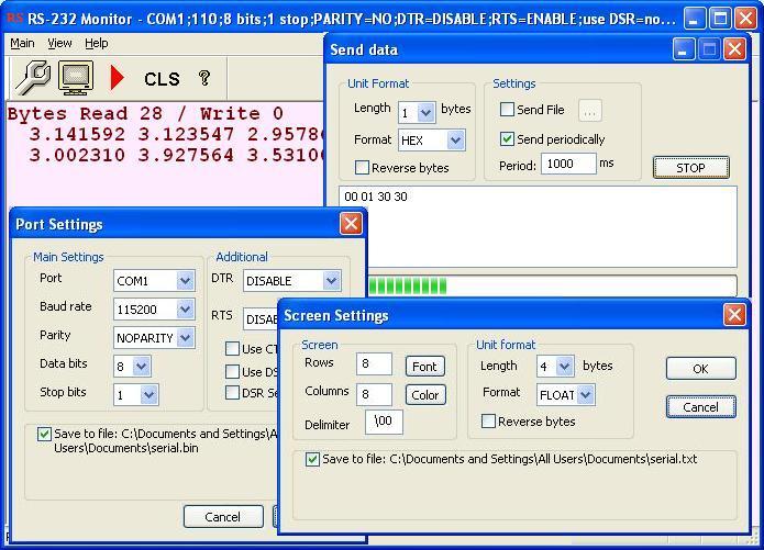 RS232 Monitor screenshot